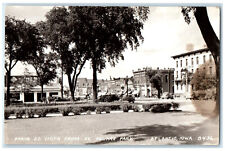 Atlantic Iowa IA RPPC Photo Postcard Main Street Vista from Square Park c1950's picture