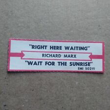 RICHARD MARX Right Here Waiting JUKEBOX STRIP Record 45 rpm 7