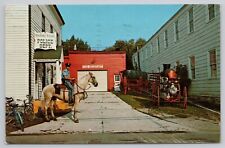 Postcard Mackinac Island City Policeman on Horseback, Michigan Vintage picture