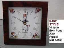 Vintage BRYN PARRY Jack Russell Dog Mantle/Desk Clock, Made In England 6.5