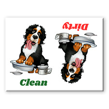 BERNESE MOUNTAIN DOG Clean Dirty DISHWASHER MAGNET New picture