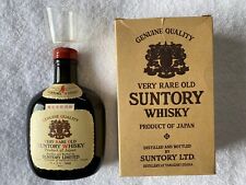 Vintage 1970's Suntory Old Whisky 180ml Empty Bottle With Box & Shot Glass Set. picture