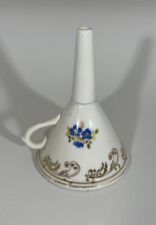 Vintage Hand Painted English Porcelain FUNNEL With Floral and Gold Decoration picture