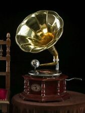 Antique Look Gramophone Fully Functional Phonograph, win-up record player Gift picture