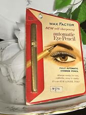 VINTAGE MAX FACTOR HOLLYWOOD GOLD METAL AUTOMATIC EYE PENCIL TRES TAUPE  NEW picture