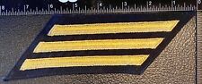 US Navy Gold Three Bar Enlisted Service Stripes or 3 bar Hashmarks for 12 years picture