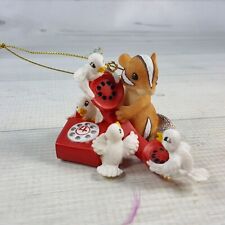 Vintage 12 Days of Christmas Ornament Chipmunk w/ 4 Calling Doves on Telephone picture