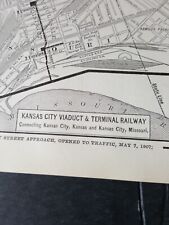 1907 train route Map KANSAS CITY VIADUCT & TERMINAL RAILWAY Armor Packing Co. picture