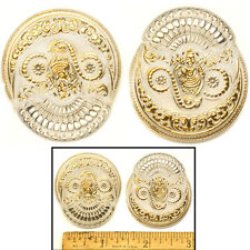 SALE 45mm Vintage Czech Glass FOCAL Crystal Buddha GODDESS Phoenix Buttons 2pc   picture