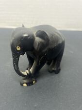 Antique Vintage Black Wood Ebony Decorative Elephant Statue Figurine picture