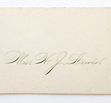 1850s-60s Hand Signed H.J. Lewis Business Card Victorian RARE Poet Boston picture