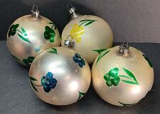 VINTAGE West German Christmas Ornament Balls Glass Hand Painted Old   picture