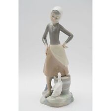 Vintage Lladro Women Working Girl w/ Milk Pail Handmade Porcelain Figurine Spain picture
