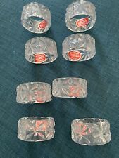 8 Vintage Princess House 24% Lead Crystal Fostoria Napkin Rings picture