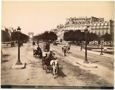 France, Paris, Avenue des Champs-Élysées, L.P.phot Vintage Albumen Print Tirag picture