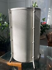 VINTAGE CAST IRON PERFORATED METAL UMBRELLA STAND MCM BAMBOO LOOK 4 LB 14.5” picture