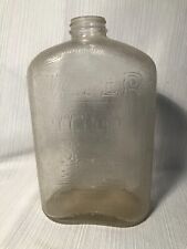 Vintage 1930s Owens Illinois Clear Glass Refrigerator 2QT Water Bottle picture
