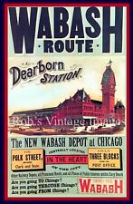 Wabash Railroad Vintage Dearborn Station Chicago train Poster small picture