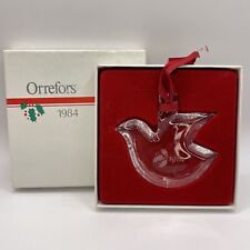 VTG 1984 Orrefors Crystal Christmas Dove Ornament In Original Box - Signed picture