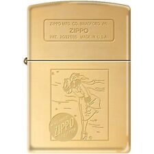 Zippo 1936 Vintage Windy Girl Engraved Polished Brass Windproof Lighter NEW RARE picture