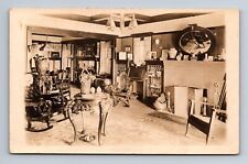 RPPC Interior Furnished Bungalow Mission Style Lights Built In Cabinets Postcard picture