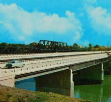 Vintage OTP-9 Maumee River Twin  Bridge Ohio Turnpike Classic Cars Postcard picture