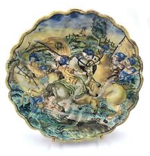 Beautiful Italian Porcelain Dish, 19th Century, Hand Painted Battle Scene picture