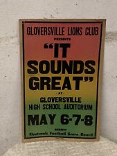Vintage 1960’s Gloversville Lions Club”It Sounds Great” Musical Poster 22x14in picture