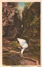 Watkins Glen, New York, NY, Minnehaha Falls, Linen Vintage Postcard b7239 picture