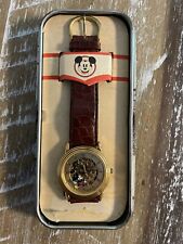 Disney Store Watch DS-38 Mickey Through the Gears Leather Band Vintage 1993 picture