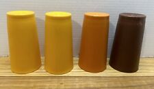 VTG Tupperware Cups/Tumblers 873- Set of 4 Autumn Harvest Yellow Orange Brown picture