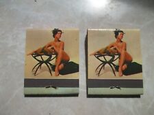 2 Vintage Nude Girl Woman Pinup Matchbooks Lewis Vanorman Mansfield OH--UNSTRUCK picture
