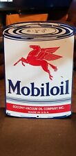 Vintage Mobiloil GASOLINE And OIL GENERAL/STORE Advertising PORCELAIN... picture