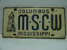 1960 ' s Booster License Plate    M S C W   Original Paint  Columbus, MS  10221 picture