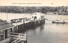 Gilbert's Lobster Pound Lobster Shack Boats Pier Pemaquid Beach,ME Vtg Postcard  picture