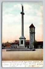 c1905 Revolutionary Monument Mt Royal Station Baltimore Maryland P742 picture