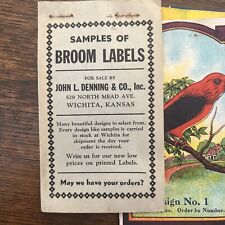 Broom Salesman’s Sample Printers Book Labels 1920’s Collection Of 61 Different picture