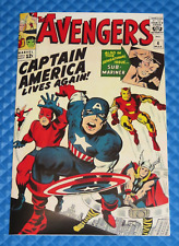 Avengers #4 Facsimile Cover Marvel Reprint Interior 1st SA Captain America picture