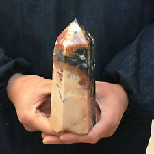 840g Top Natural Amazonite Quartz Hand Carved Crystal Tower Reiki Healing.sh351 picture