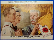 1943 Lucky Strike Cigarettes Magazine Print Ad LUCKY STRIKE MEANS FINE TOBACCO picture