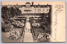 Entrance Hotel Breslin Lake Hopatcong Mount Arlington NJ—Antique Postcard c.1907 picture