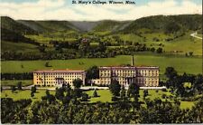 St Marys College Winona Minn Linen Postcard WOB Note 3c Stamp Railroad Engineer picture