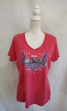 Harley Davidson Motorcycle Pigeon Forge Tennessee Pink V Neck Graphic T Shirt XL picture