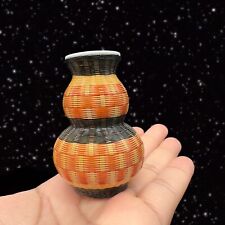 Wrapped Porcelain Bud Vase Textured Ceramic Vintage Whimsical Vessel 2.75”T 1”W picture
