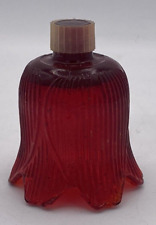 Vintage FAROY Red Amberina Glass TULIP Peg Votive Candle Holders Satin Glows picture