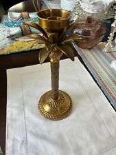 Vintage Palm Tree Brass Ornate Candlestick Candle Holder 12