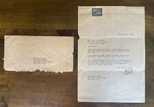 RARE Vintage Milton Caniff Cartoonist Envelope And Letter Comic Artist 1936 picture