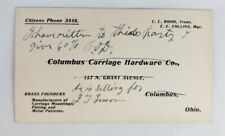 Antique Columbus Carriage Hardware Co 157 N. Grant Avenue Card Vintage Ephemera  picture