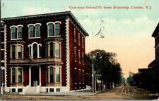 1911, CAMDEN, NJ. VIEW FROM FEDERAL ST. DOWN BROADWAY. POSTCARD. WA12 picture