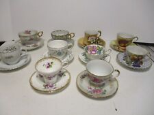 Vintage Lot of 10 Tea Cups & Saucers England Aynsley Halsey Ridgway Lefton ++ picture